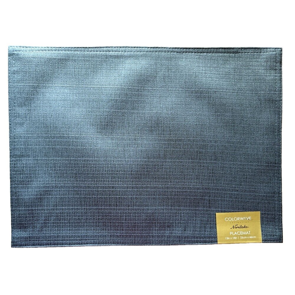 Noritake Colorwave Fabric Placemats Blue 18"x13" Machine Wash Set of 4